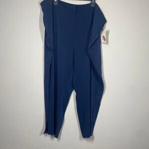 Sejour Womens Plus Size 22W High Waisted Legging Pants Navy Pull On Stretch